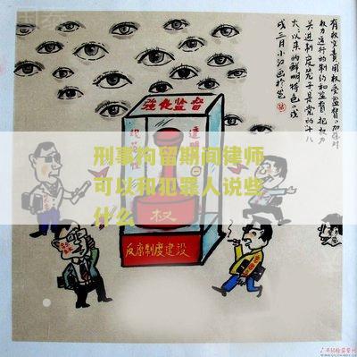 刑事拘留期间律师可以和犯罪人说些什么