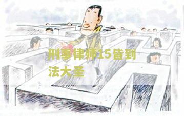 刑事律师15皆到法大圣，首推法大圣专业
