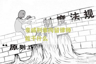 亲戚刑事拘留律师能干什么