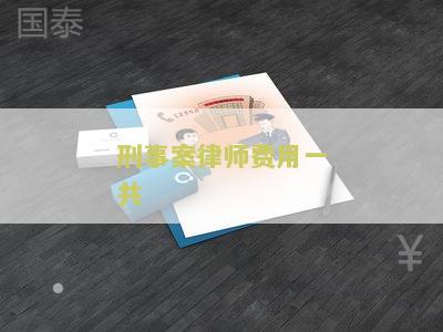 刑事案律师费用一共要多少钱，一般多少