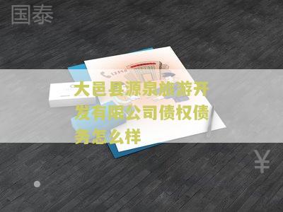 大邑县源泉旅游开发有限公司债权债务怎么样