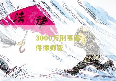 3000万刑事案件律师费多少钱一年